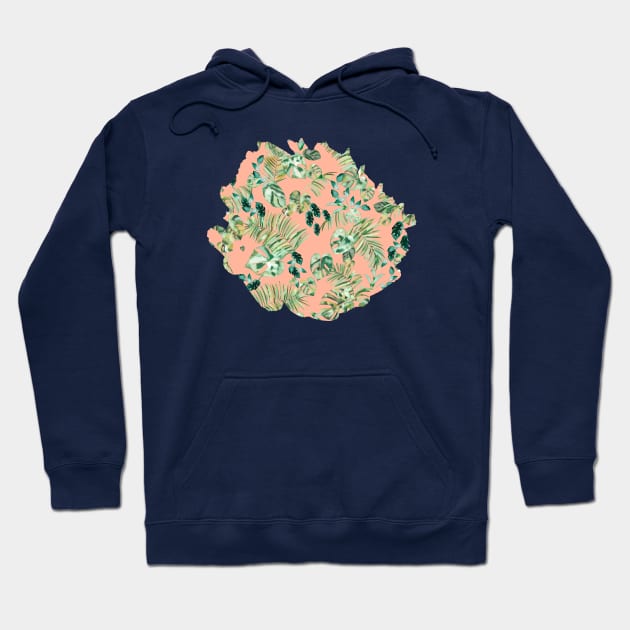 Tropical leaves green coral Hoodie by ninoladesign